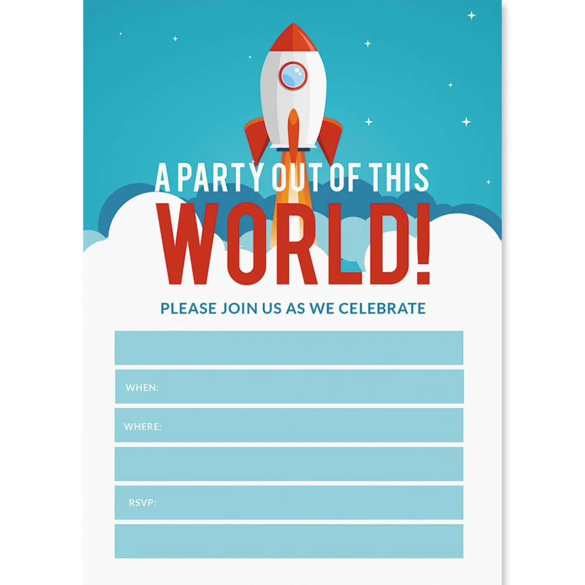 Out of This World Birthday Fill In The Blank Invitations