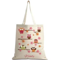 Owl Personalized Canvas Tote
