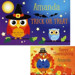 Owls Autumn Personalized Placemat
