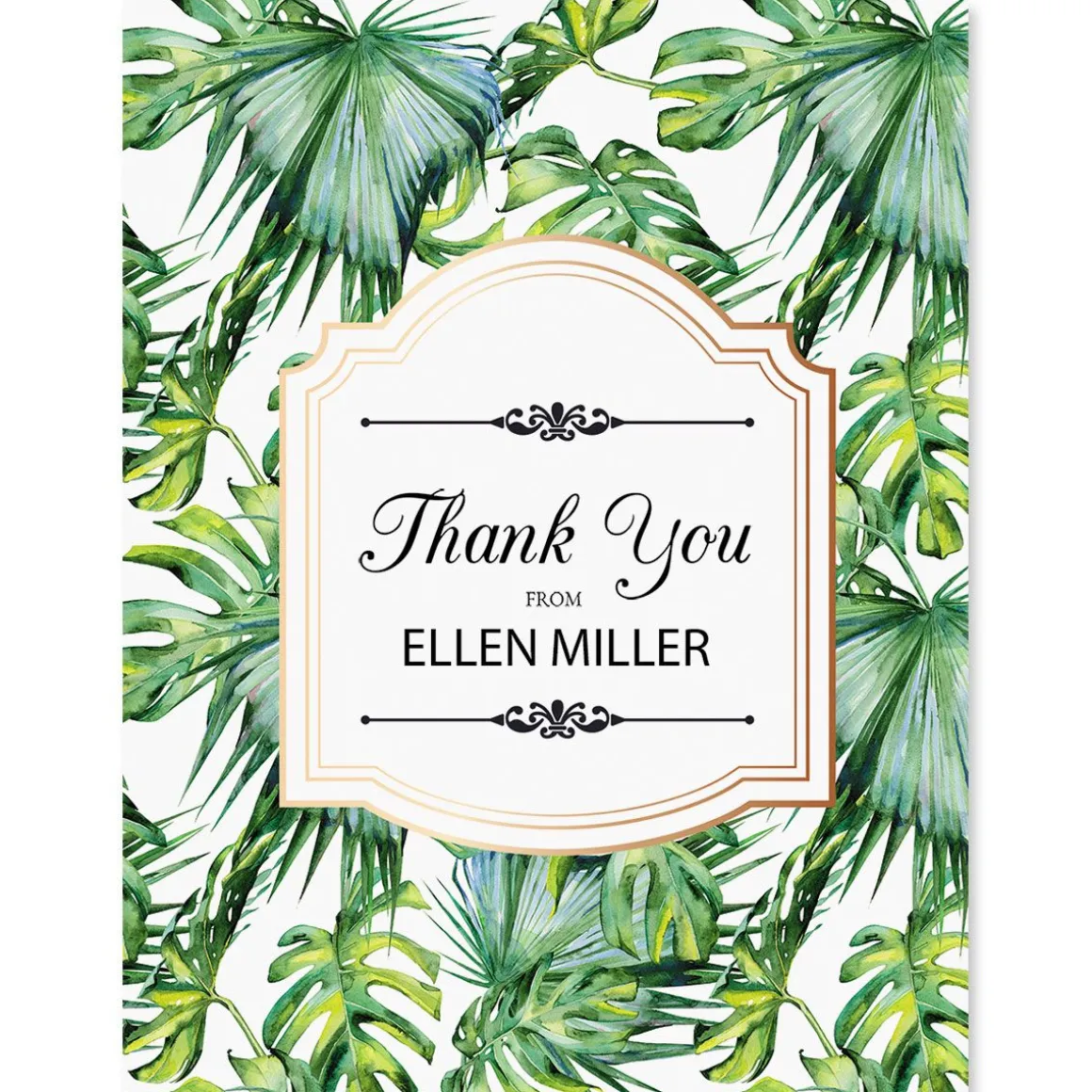 Palm & Gold Personalized Thank You Cards