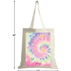 Pastel Tie Dye Personalized Canvas Tote