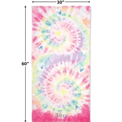 Pastel Tie-Dye Personalized Towel