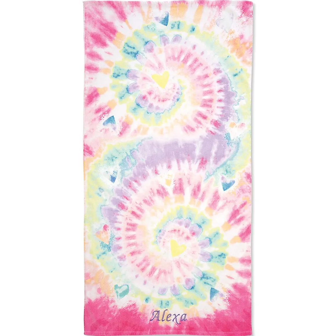 Pastel Tie-Dye Personalized Towel