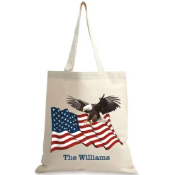 Patriotic Eagle Canvas Tote