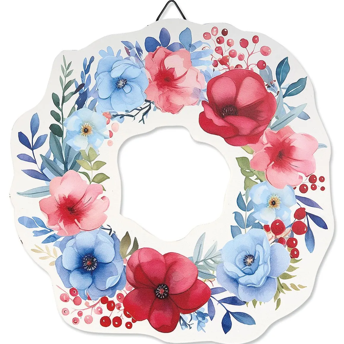Patriotic Florals Wreath Plaque