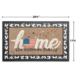 Patriotic Home Insert and Frame Personalized Doormat