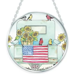Patriotic Suncatcher with Chain Hanger