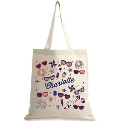 Patriotic Sunglasses Personalized Canvas Tote