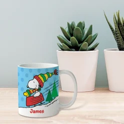 PEANUTS® Sledding Personalized Mug