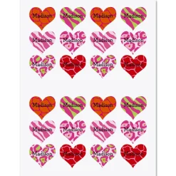 Personalized Animal Print Heart Stickers
