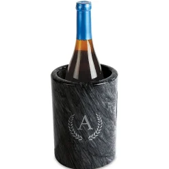 Personalized Black Marble Wine Chiller/Holder
