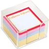 Personalized Bright Borders Note Sheets in a Cube