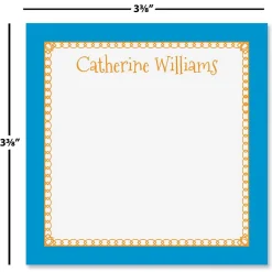 Personalized Bright Borders Note Sheets in a Cube