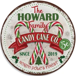 Personalized Candy Cane Co. Tin Sign