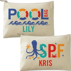 Personalized Canvas Zip Pouches