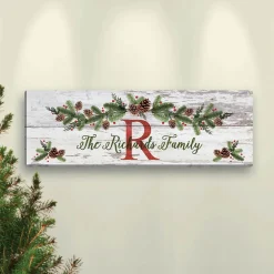 Personalized Christmas Pine Canvas