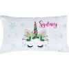 Personalized Christmas Unicorn Pillowcase