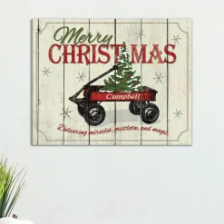 Personalized Christmas Wagon Canvas