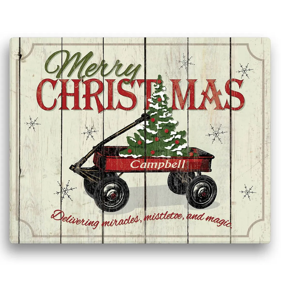 Personalized Christmas Wagon Canvas