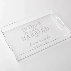 Personalized Eat, Drink and be Married Acrylic Tray