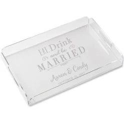 Personalized Eat, Drink and be Married Acrylic Tray