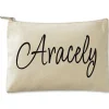 Personalized First Name Zippered Canvas Pouch