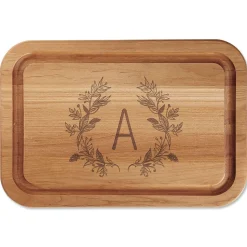 Personalized Floral Laurel Cutting Board