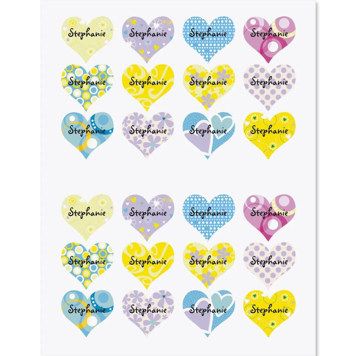 Personalized Heart Stickers