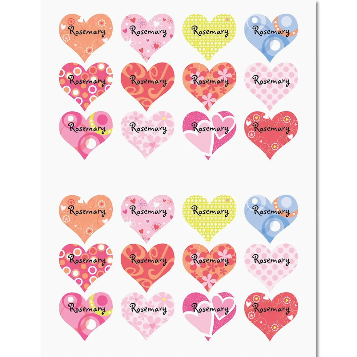 Personalized Heart Stickers
