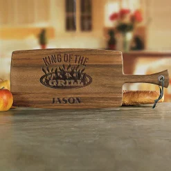 Personalized King of the Grill Paddle Cutting Board