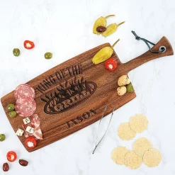 Personalized King of the Grill Paddle Cutting Board