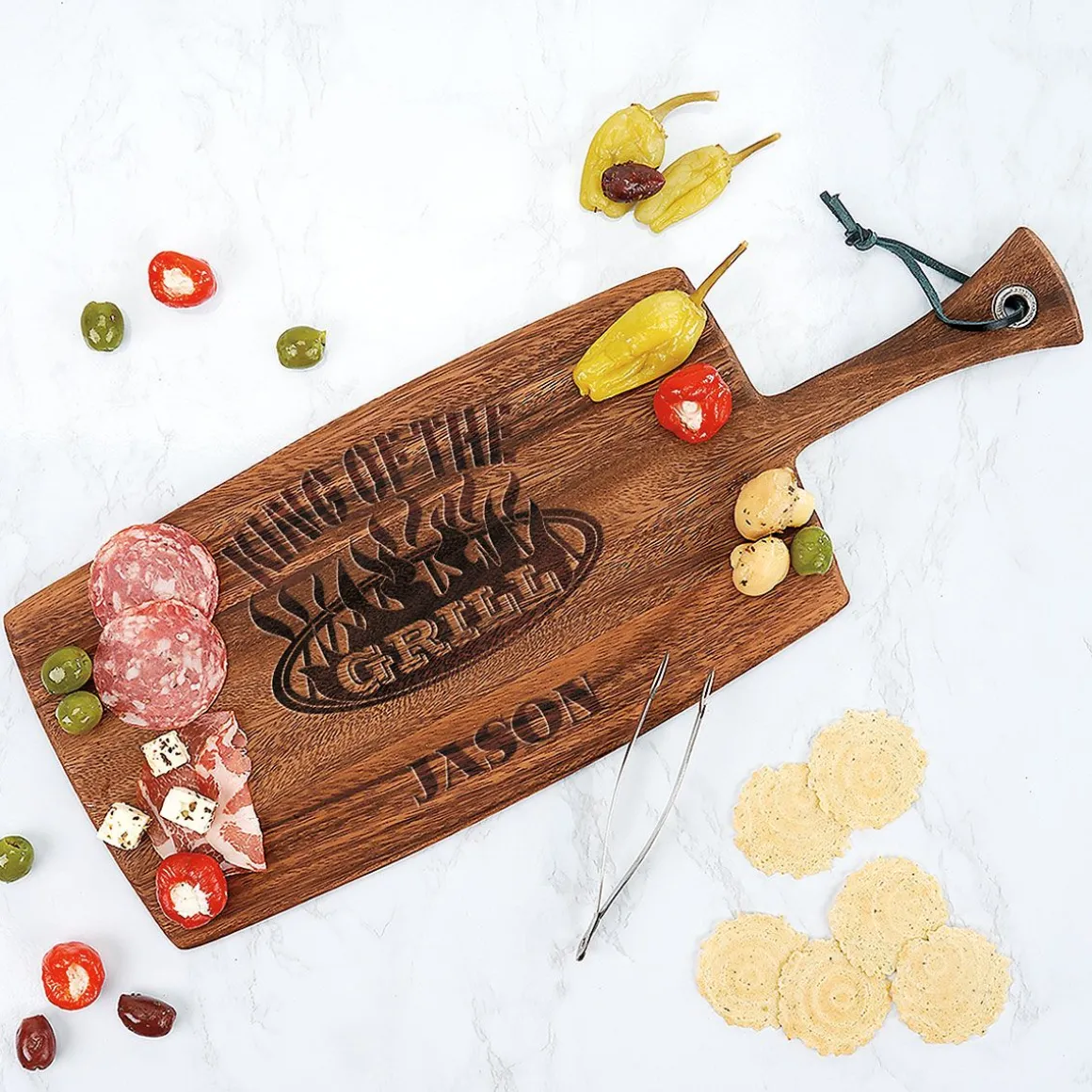 Personalized King of the Grill Paddle Cutting Board