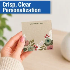 Personalized Kraft Floral Note Sheets in a Cube