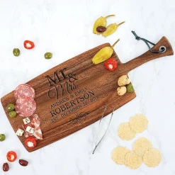 Personalized Mr. & Mrs. Paddle Cutting Board