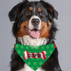 Personalized Pet Bandana Candy Cane Bone