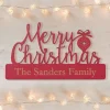 Personalized Red Wood Merry Christmas Plaque