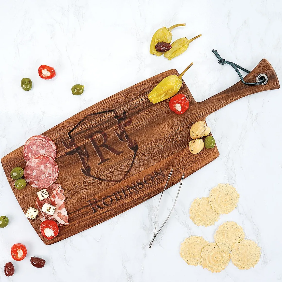 Personalized Scholar Crest Paddle Cutting Board