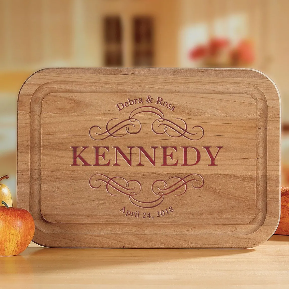 Personalized Scroll Wood Cutting Board