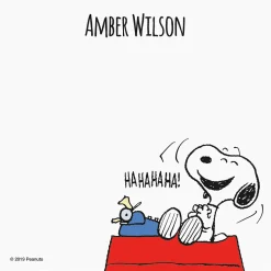 Personalized Snoopy's Typewriter Note Sheets in a Cube
