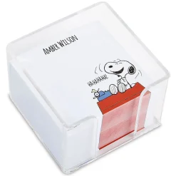 Personalized Snoopy's Typewriter Note Sheets in a Cube