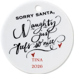 Personalized Sorry Santa Round Christmas Ornament