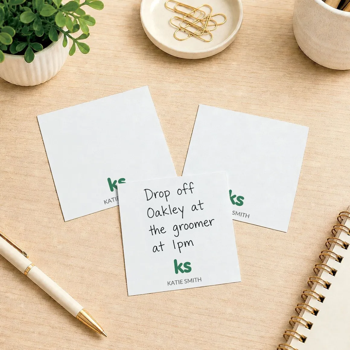 Personalized Sweet Monogram Note Sheets in a Cube
