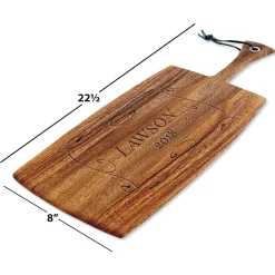 Personalized Swirl Wood Paddle Cutting Board