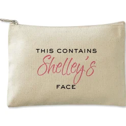 Personalized This Contains Zippered Canvas Pouch