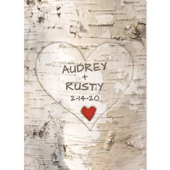 Personalized Tree Carving Valentine Card
