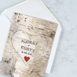 Personalized Tree Carving Valentine Card
