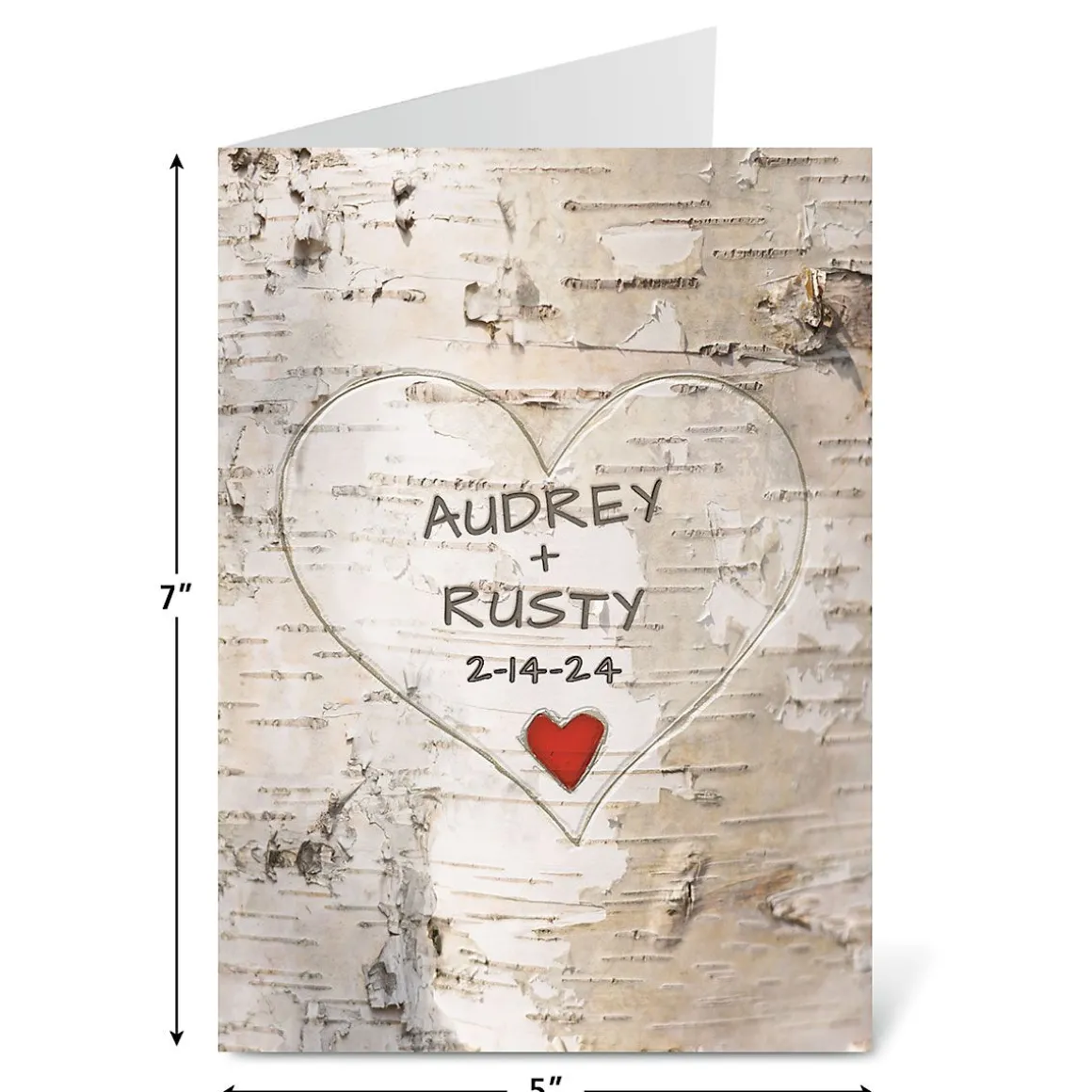 Personalized Tree Carving Valentine Card