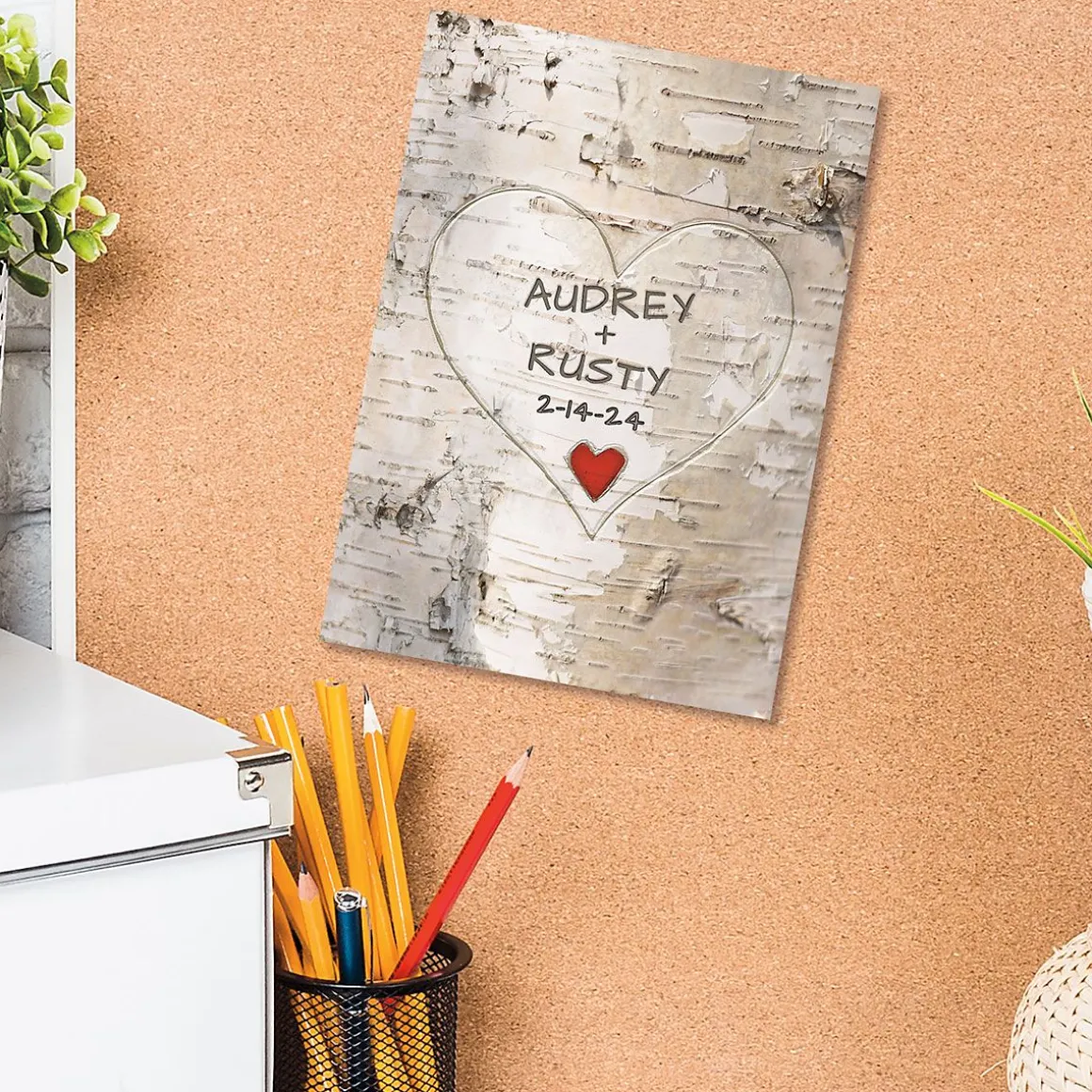 Personalized Tree Carving Valentine Card