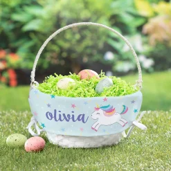 Personalized Unicorn Easter Basket with Liner