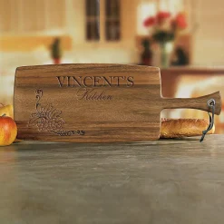 Personalized Vineyard Paddle Cutting Board